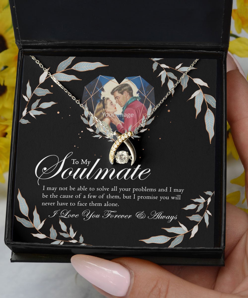 To Wife Girlfriend Soulmate Love Forever And Always Wishbone Dancing Necklace