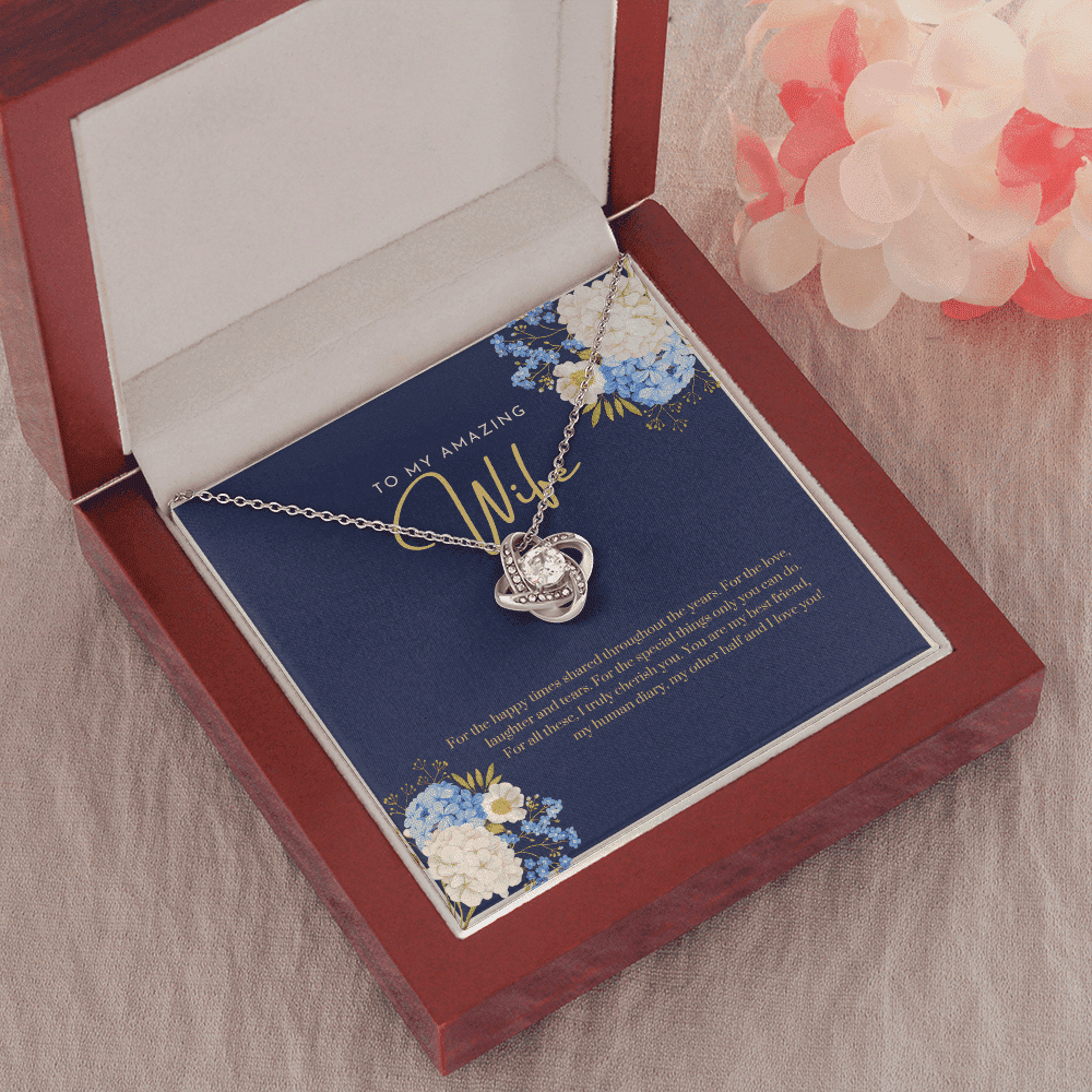 My Other Half And I Love You Love Knot Necklace Gift For Her 