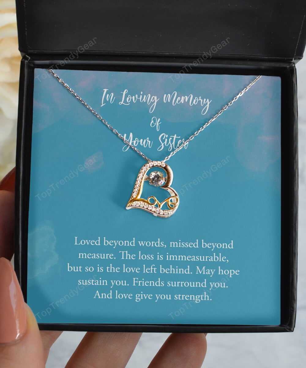 Sister Necklace Loved Beyond Words Missed Beyond Measure Best Gift For Sister Love Dancing Necklace 