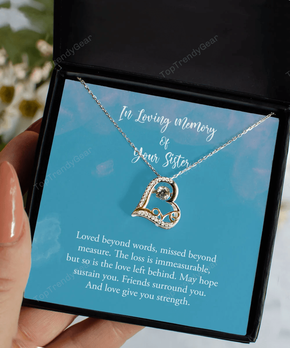 Sister Necklace Loved Beyond Words Missed Beyond Measure Best Gift For Sister Love Dancing Necklace 