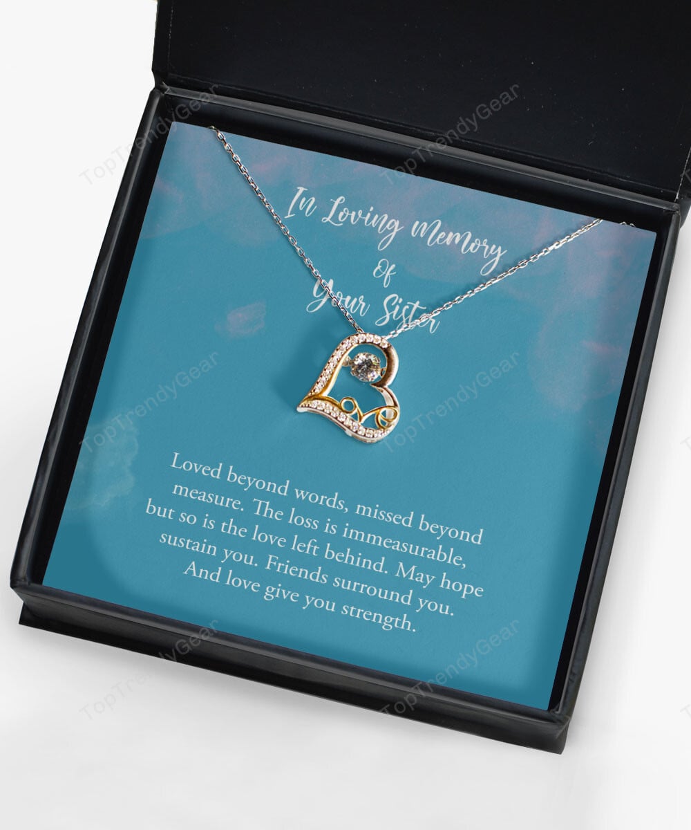 Sister Necklace Loved Beyond Words Missed Beyond Measure Best Gift For Sister Love Dancing Necklace 