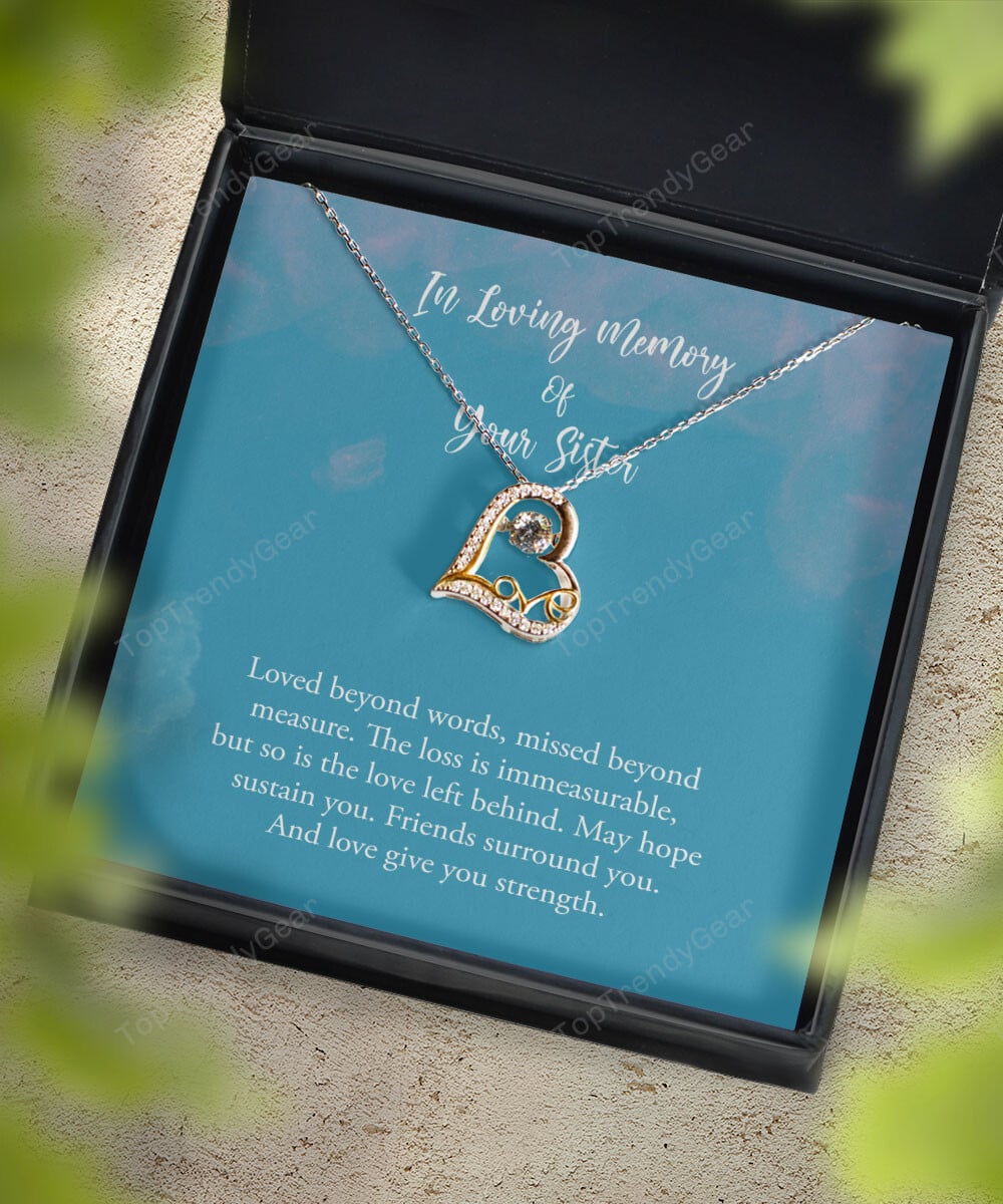 Sister Necklace Loved Beyond Words Missed Beyond Measure Best Gift For Sister Love Dancing Necklace 