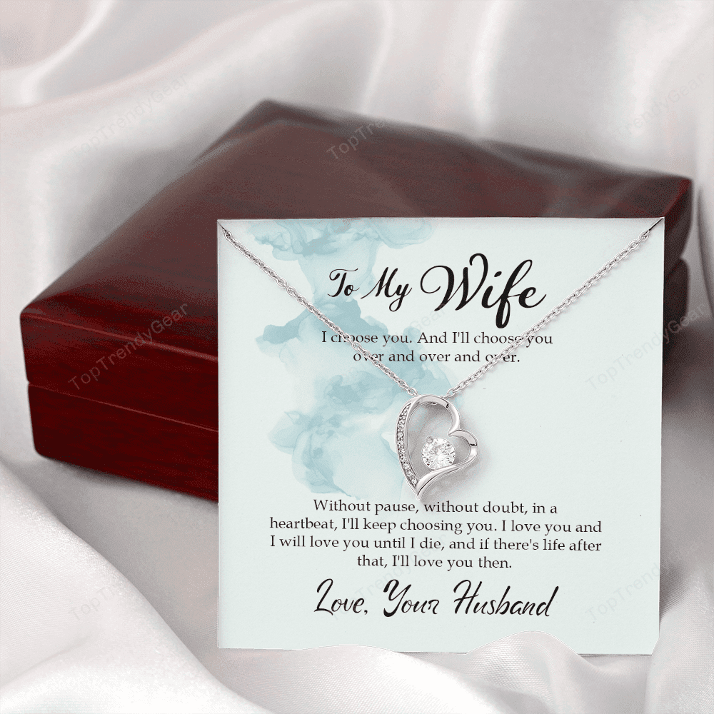 Wife Necklace I'll Choose You Over And Over And Over Gift For Wife From Husband Forever Love Necklace