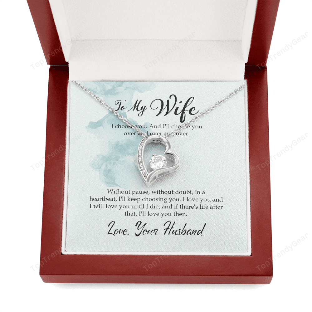 Wife Necklace I'll Choose You Over And Over And Over Gift For Wife From Husband Forever Love Necklace