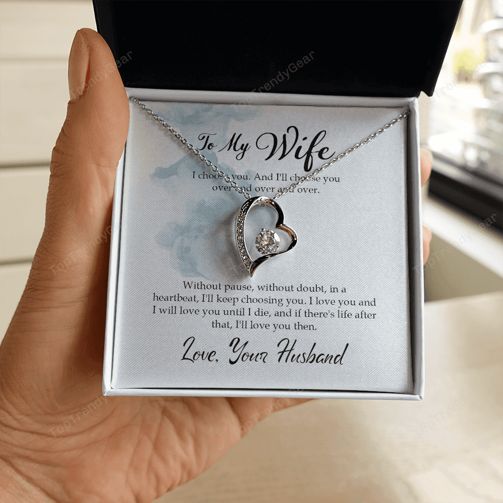 Wife Necklace I'll Choose You Over And Over And Over Gift For Wife From Husband Forever Love Necklace
