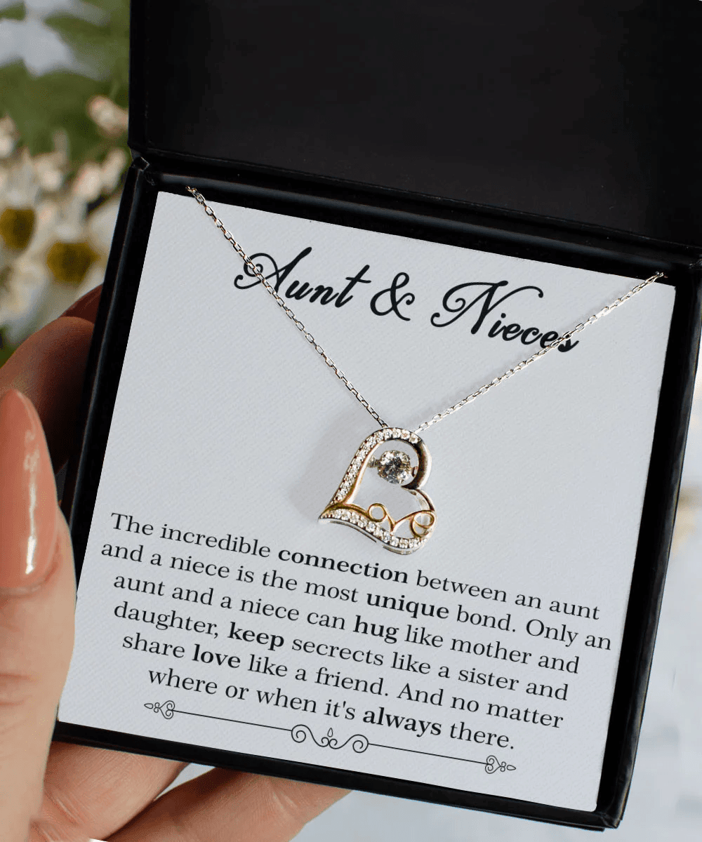 Auntie Jewelry No Matter Where I Always There Gift For Aunt And Niece Love Dancing Necklace 