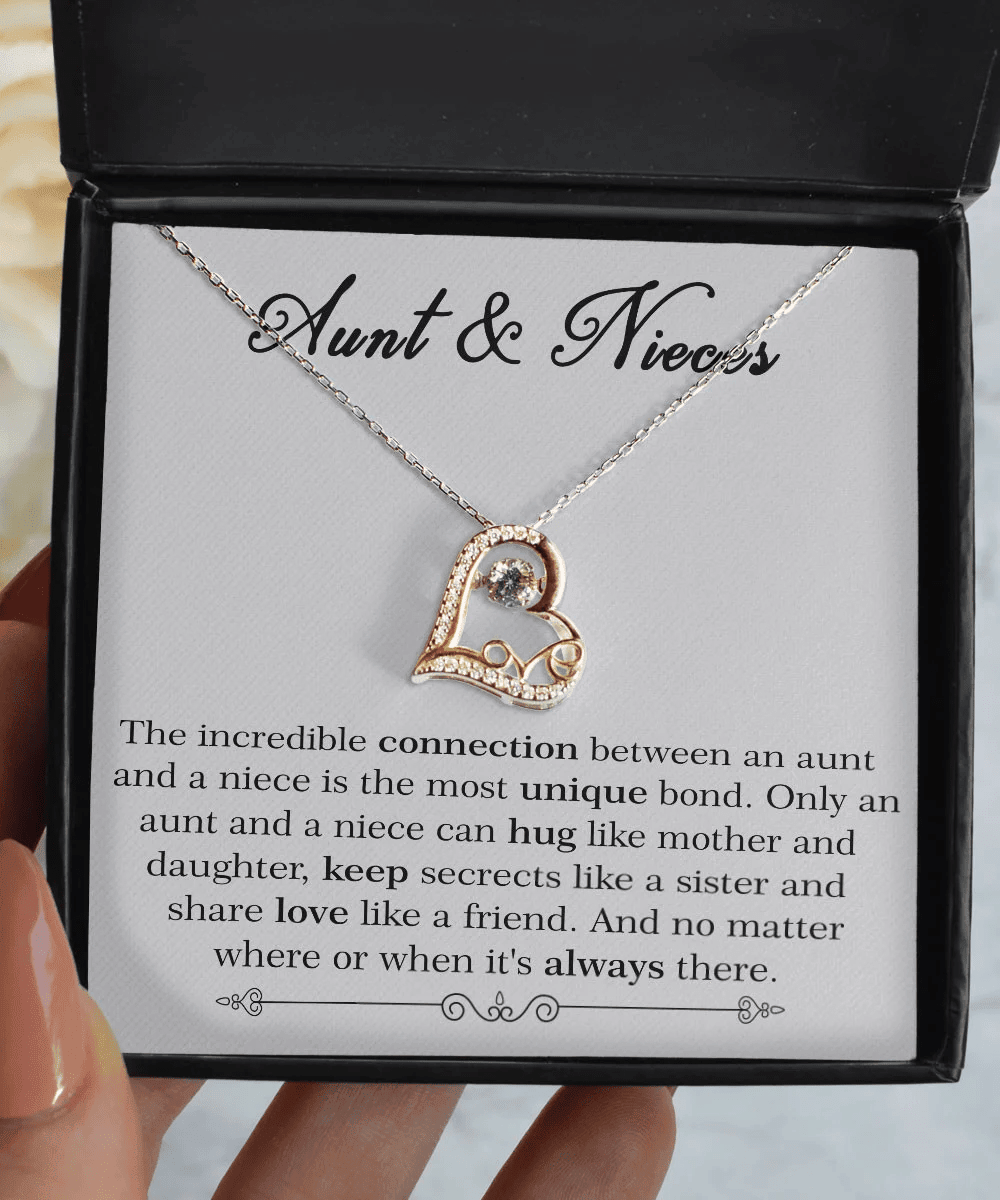 Auntie Jewelry No Matter Where I Always There Gift For Aunt And Niece Love Dancing Necklace 