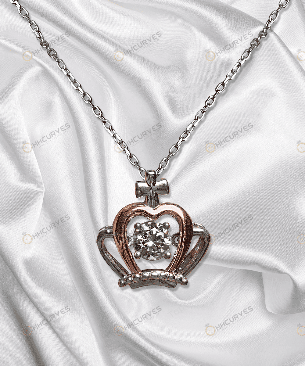I Take You To Be My One True Love Crown Necklace Gift For Wife 