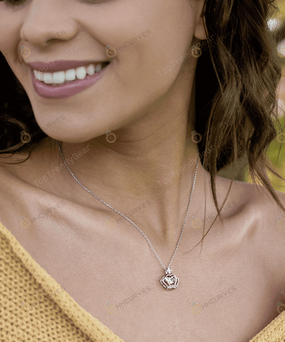 I Take You To Be My One True Love Crown Necklace Gift For Wife 