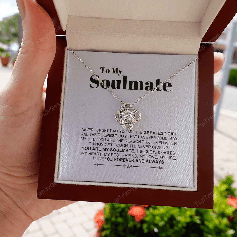 You Are My Soulmate Never Forget Love Knot Necklace