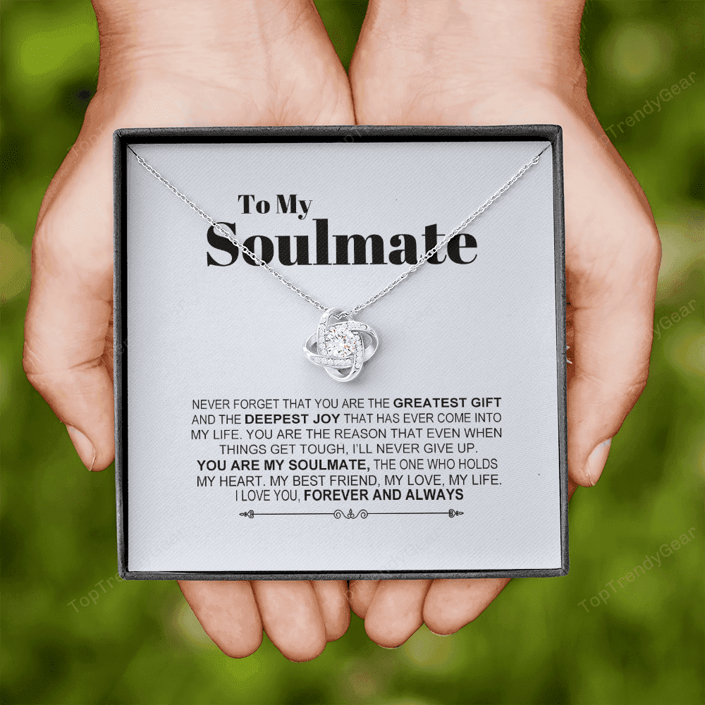 You Are My Soulmate Never Forget Love Knot Necklace