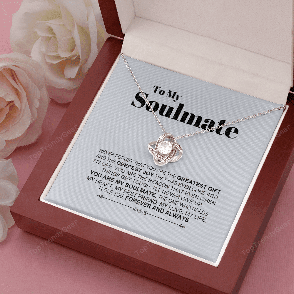 You Are My Soulmate Never Forget Love Knot Necklace