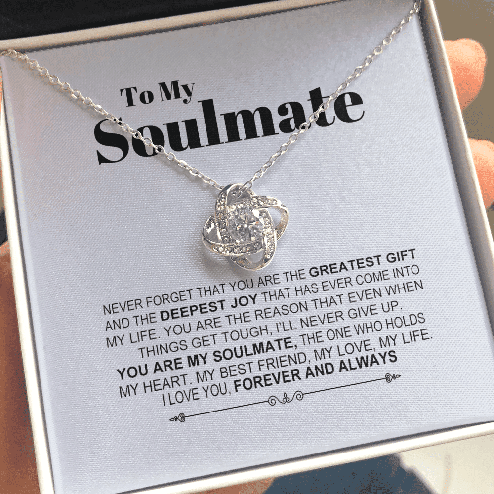 You Are My Soulmate Never Forget Love Knot Necklace