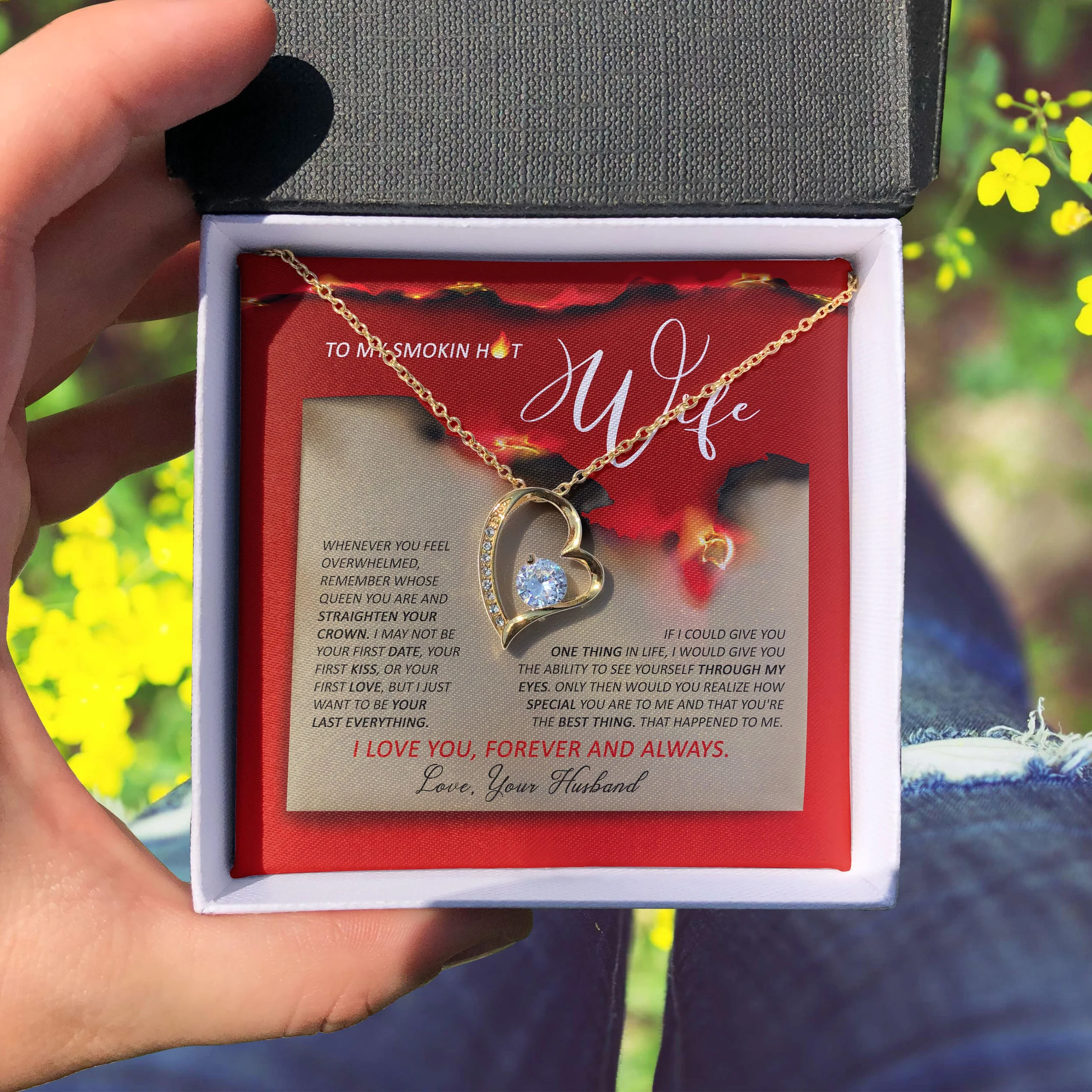 To Smoking Hot Wife, I Just Wanna Be Your Last Everything Gift For Her Forever Love Necklace