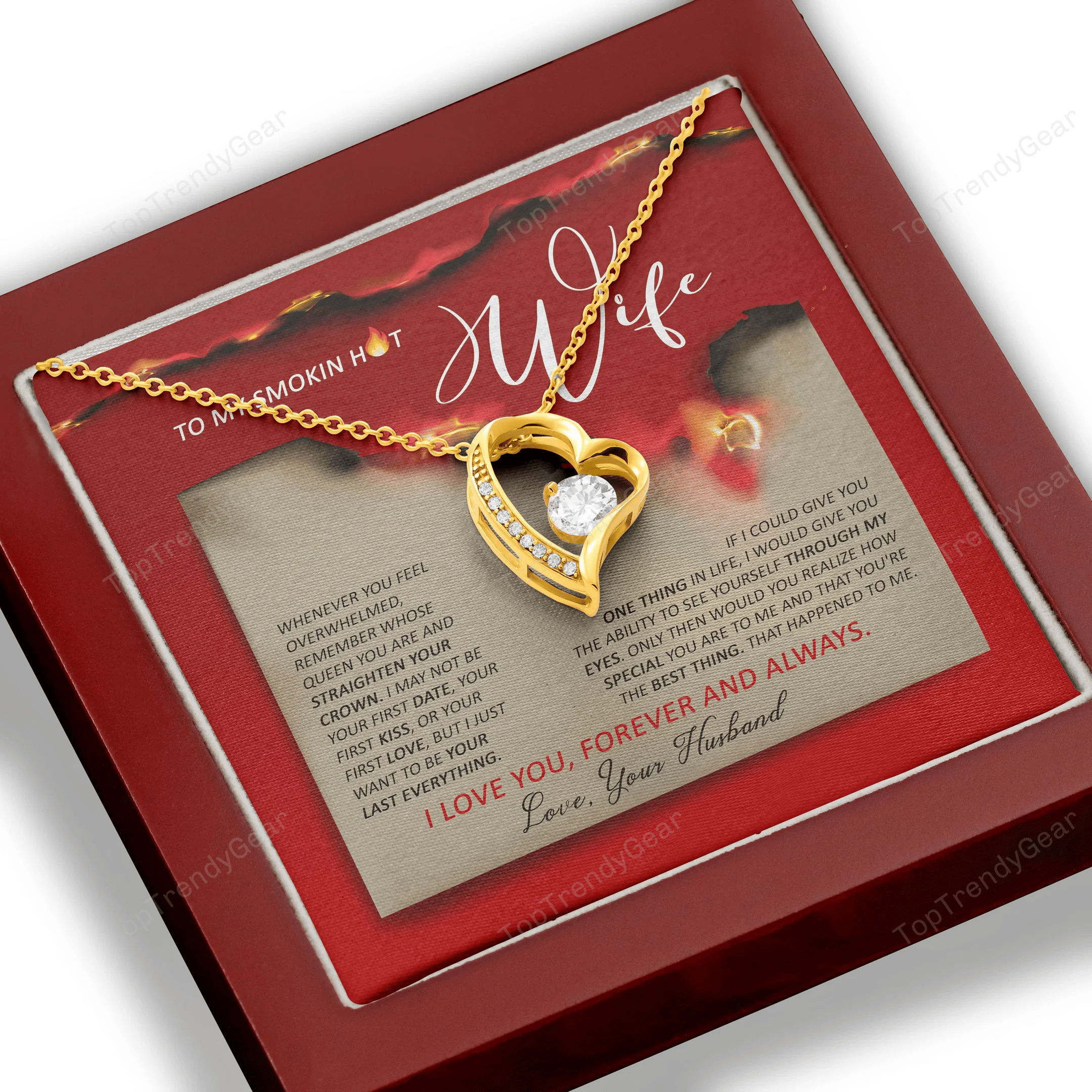 To Smoking Hot Wife, I Just Wanna Be Your Last Everything Gift For Her Forever Love Necklace