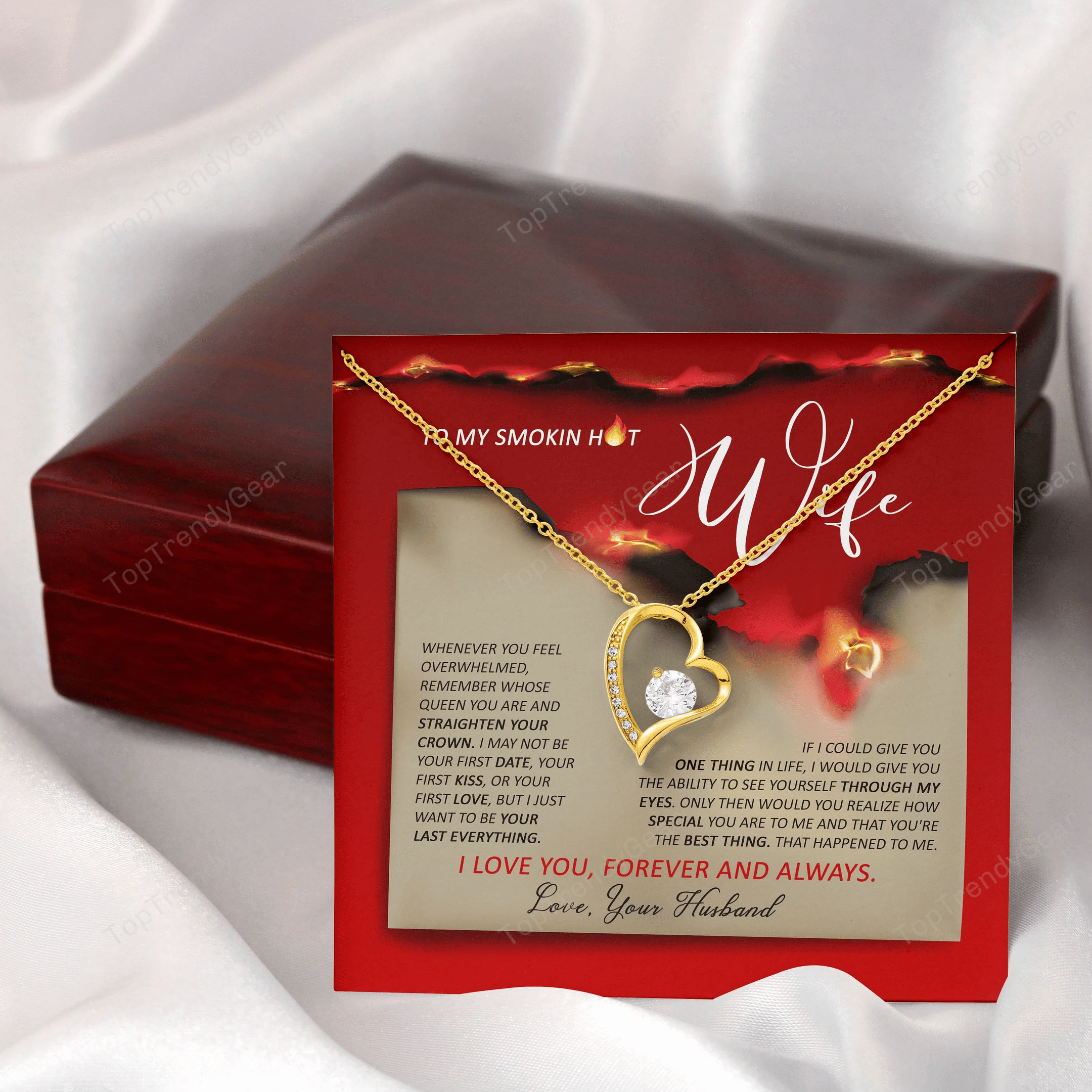 To Smoking Hot Wife, I Just Wanna Be Your Last Everything Gift For Her Forever Love Necklace