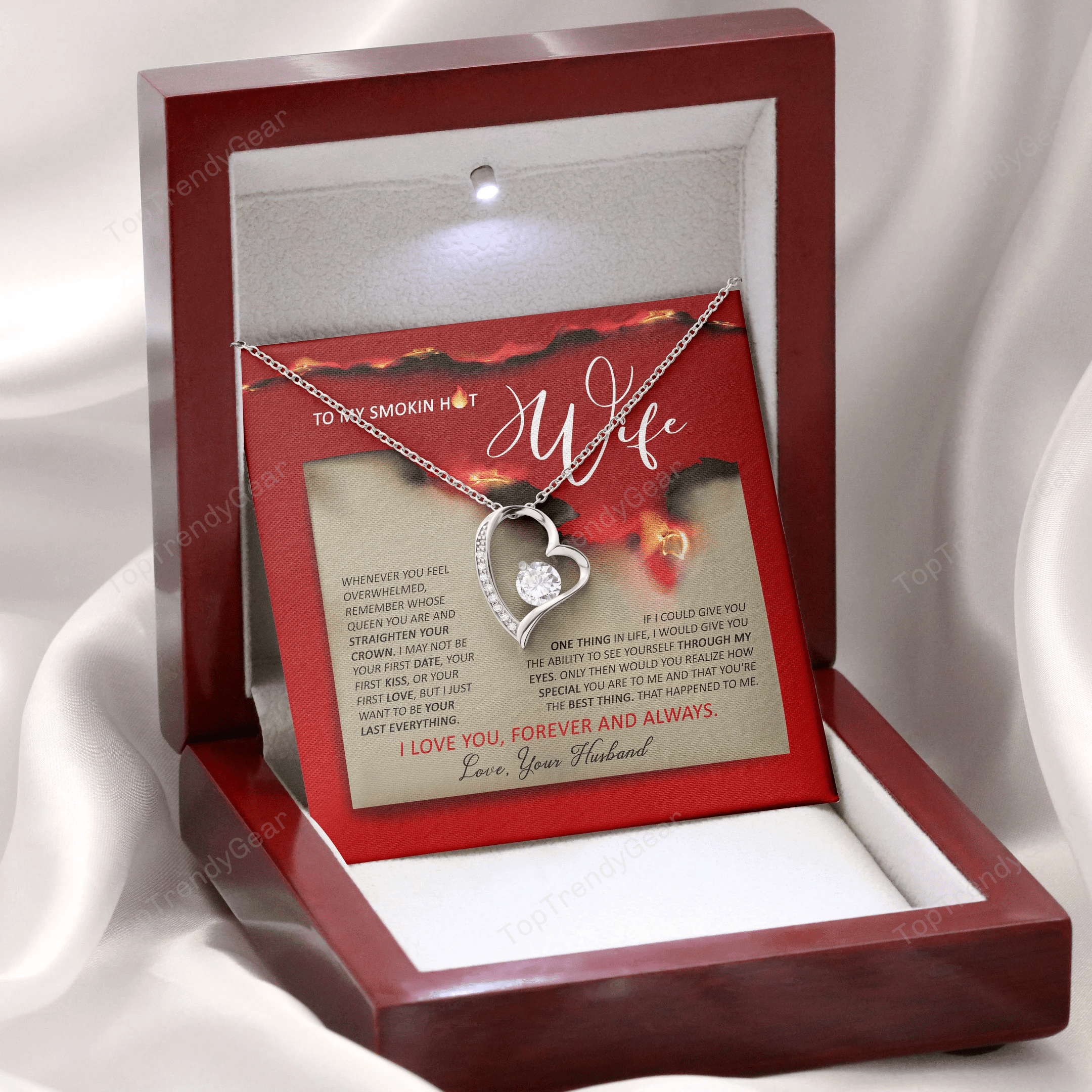To Smoking Hot Wife, I Just Wanna Be Your Last Everything Gift For Her Forever Love Necklace