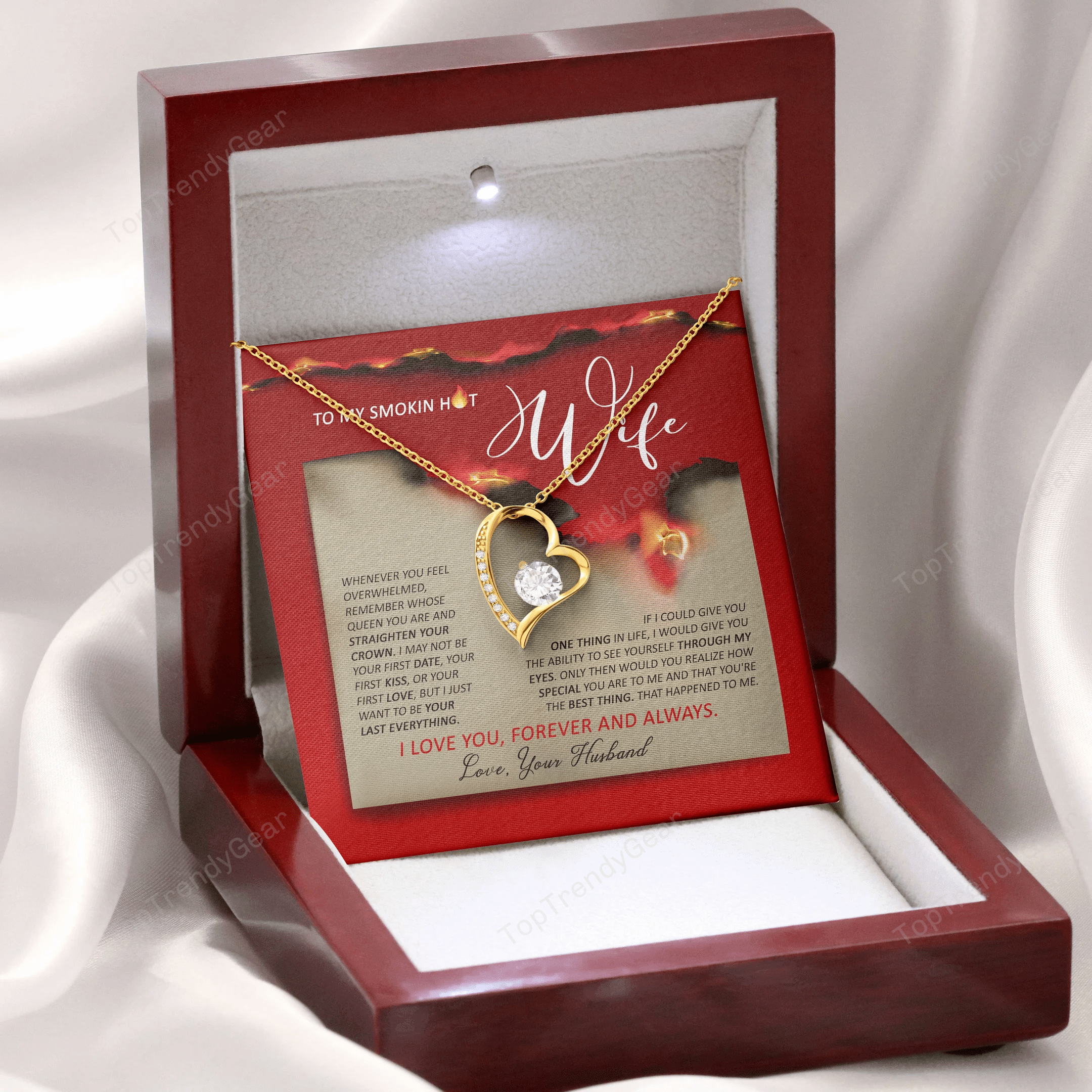 To Smoking Hot Wife, I Just Wanna Be Your Last Everything Gift For Her Forever Love Necklace