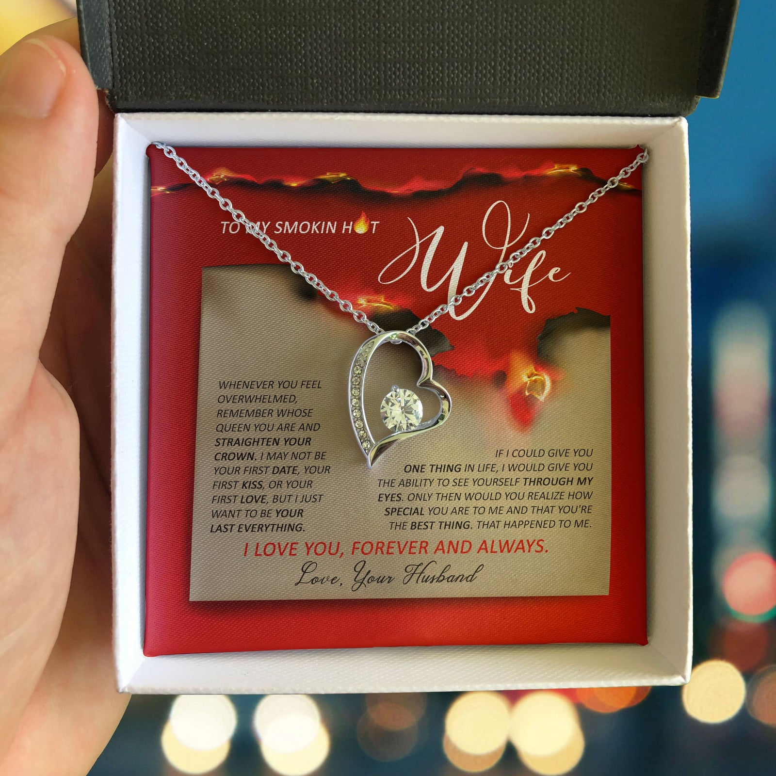 To Smoking Hot Wife, I Just Wanna Be Your Last Everything Gift For Her Forever Love Necklace