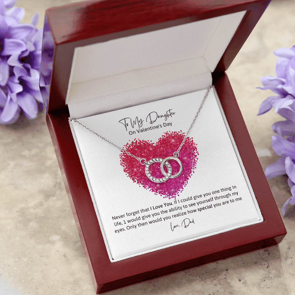 To My Daughter From Dad Never Forger That I Love You Valentine's Day Perfect Pair Necklace 
