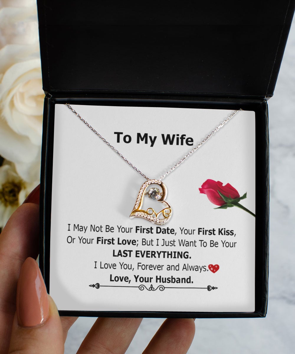 Valentine's Day Necklace I May Not Be Your First Date Your First Kiss Gift For Wife From Husband Love Dancing Necklace 