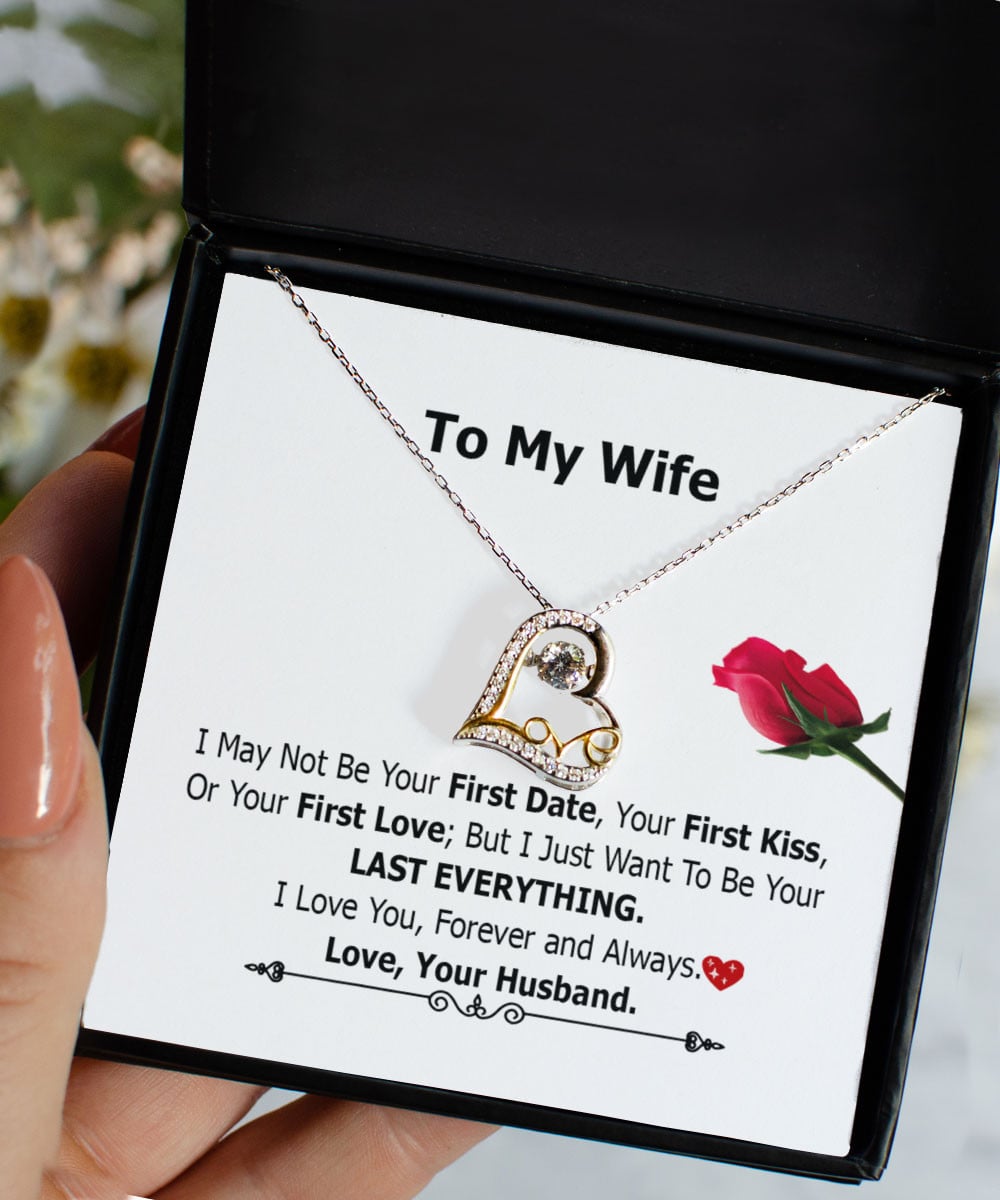 Valentine's Day Necklace I May Not Be Your First Date Your First Kiss Gift For Wife From Husband Love Dancing Necklace 