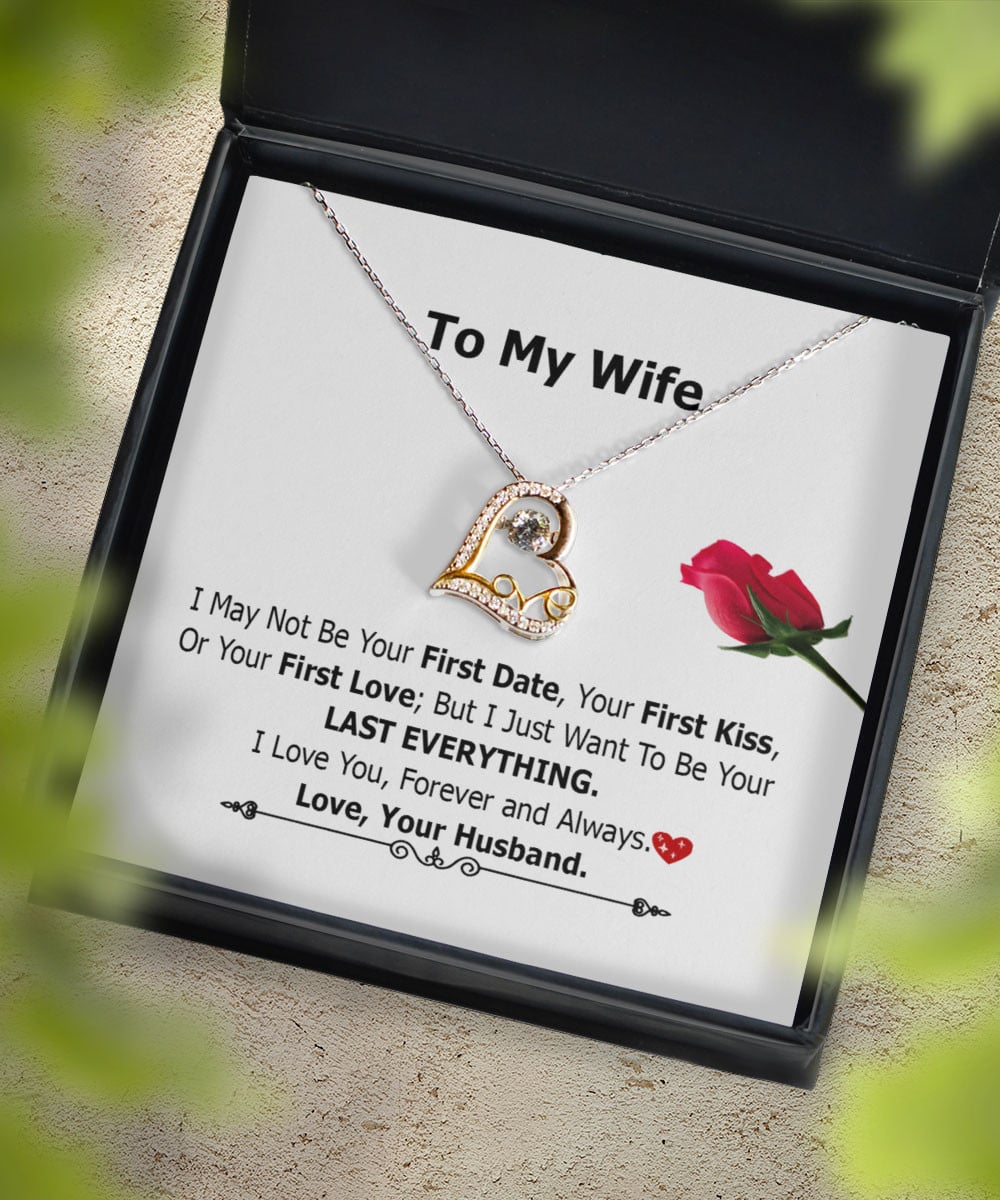 Valentine's Day Necklace I May Not Be Your First Date Your First Kiss Gift For Wife From Husband Love Dancing Necklace 