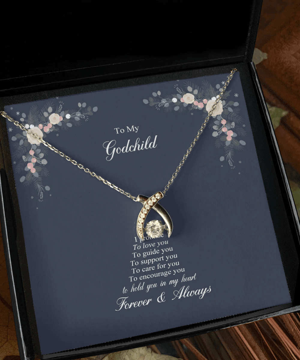 Mother Daughter Necklace I Promise To Encourage You Gift For Daughter Wishbone Dancing Necklace 