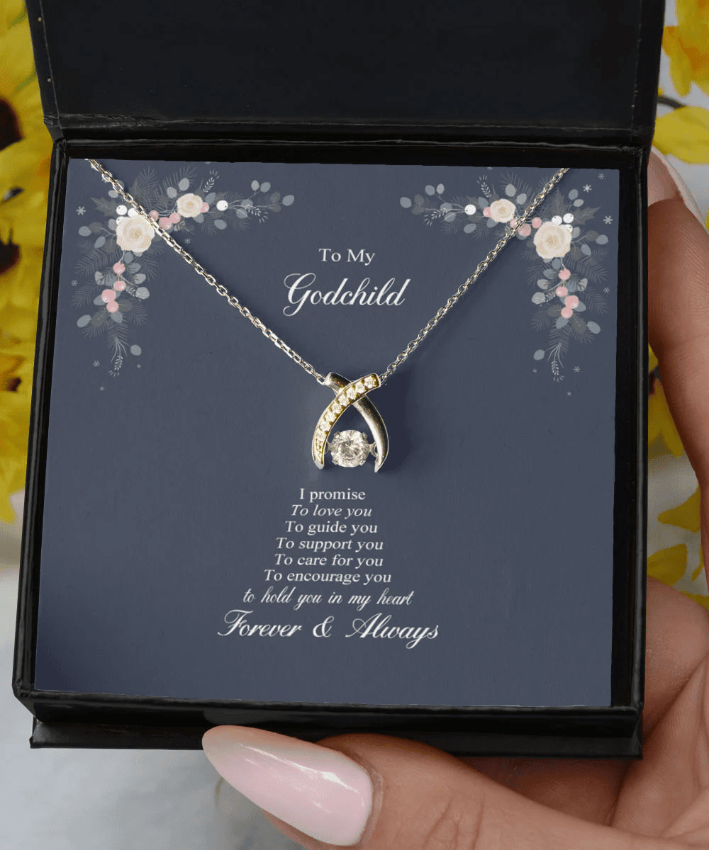 Mother Daughter Necklace I Promise To Encourage You Gift For Daughter Wishbone Dancing Necklace 