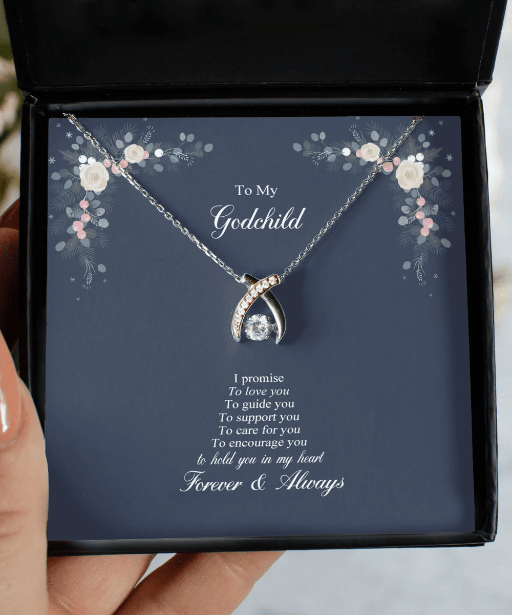 Mother Daughter Necklace I Promise To Encourage You Gift For Daughter Wishbone Dancing Necklace 