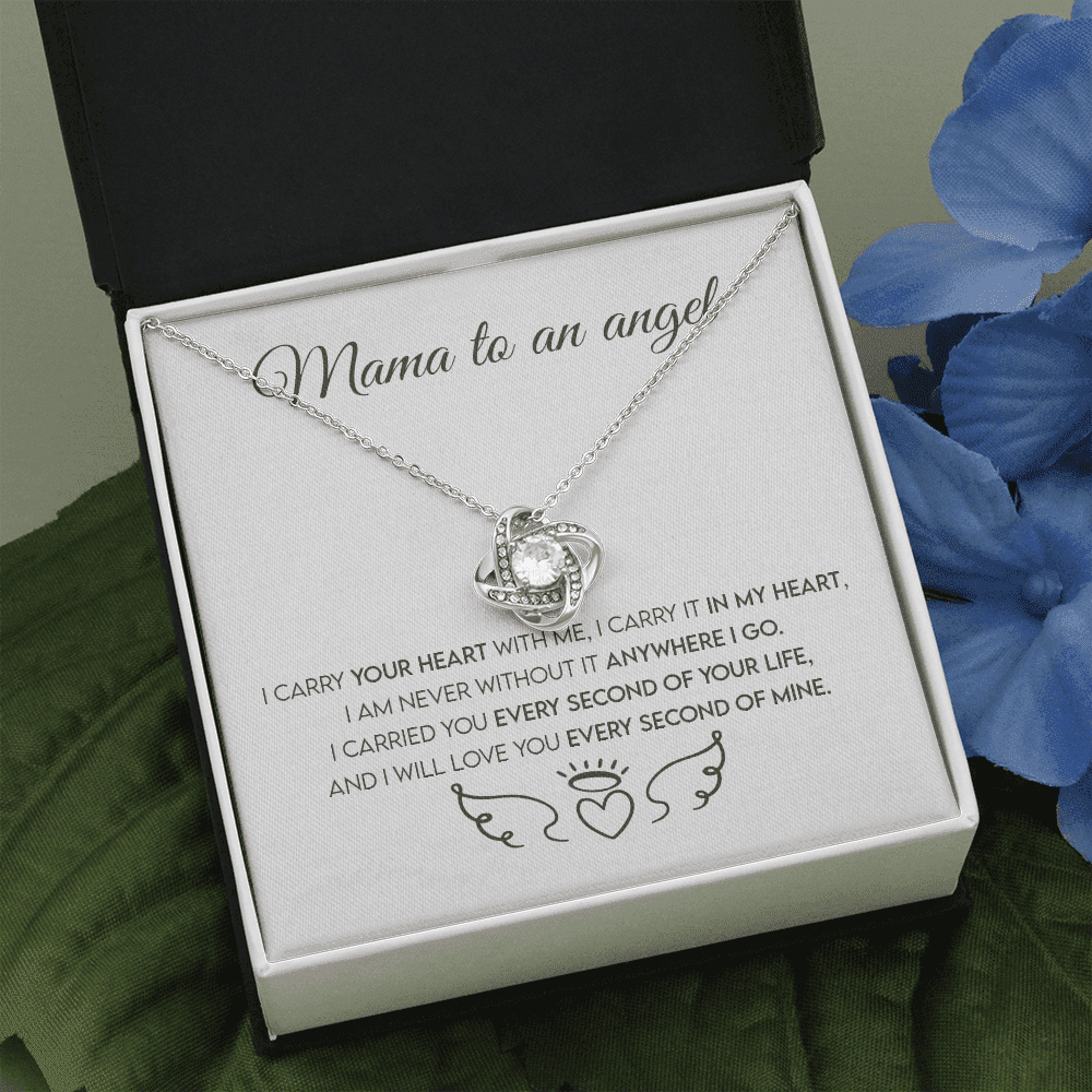Mama To An Angel, Miscarriage Keepsake, Angel Baby, Pregnancy Loss, Bereavement Gift Love Knot Necklace