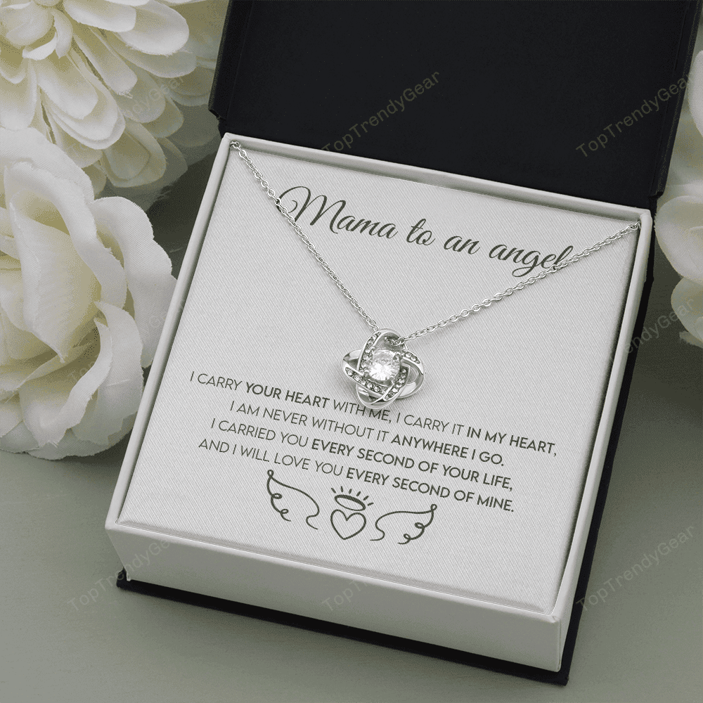 Mama To An Angel, Miscarriage Keepsake, Angel Baby, Pregnancy Loss, Bereavement Gift Love Knot Necklace