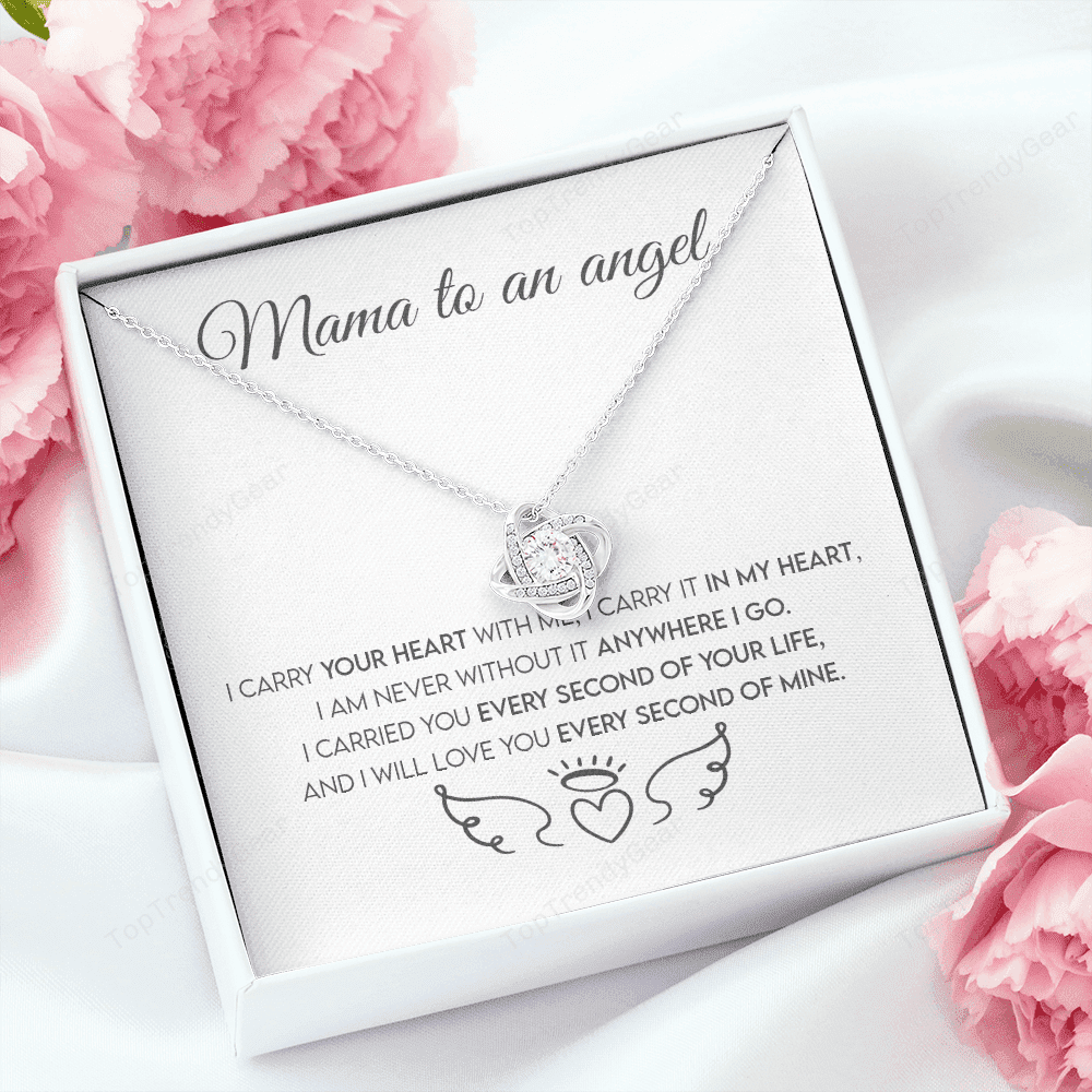 Mama To An Angel, Miscarriage Keepsake, Angel Baby, Pregnancy Loss, Bereavement Gift Love Knot Necklace