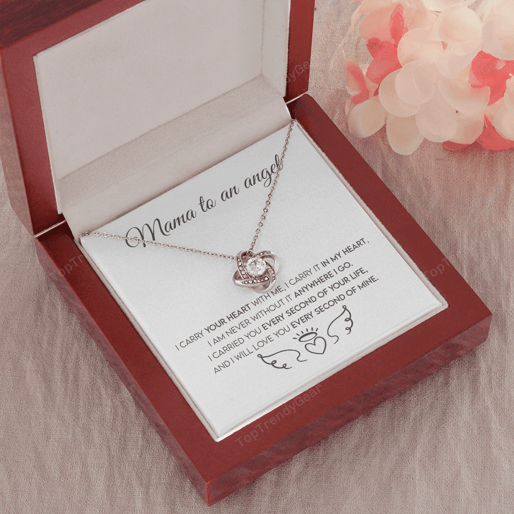 Mama To An Angel, Miscarriage Keepsake, Angel Baby, Pregnancy Loss, Bereavement Gift Love Knot Necklace