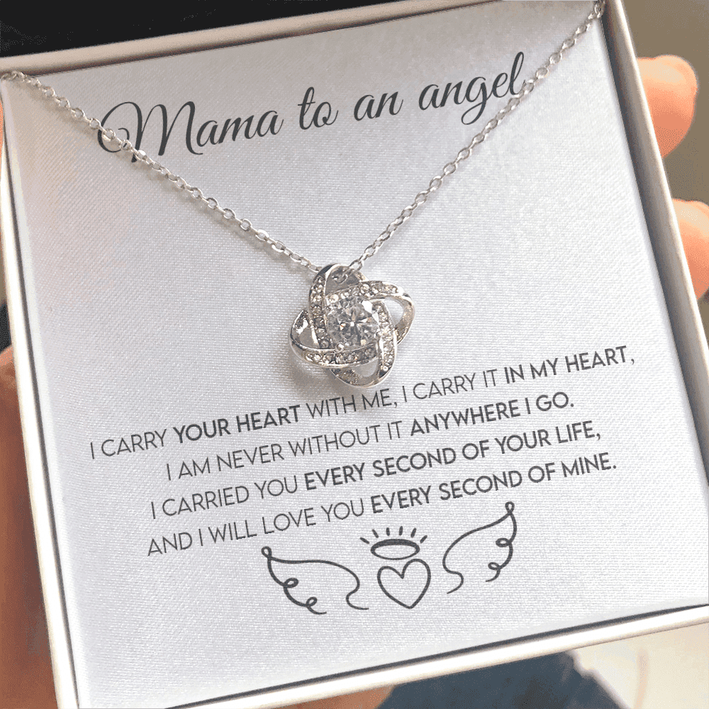 Mama To An Angel, Miscarriage Keepsake, Angel Baby, Pregnancy Loss, Bereavement Gift Love Knot Necklace