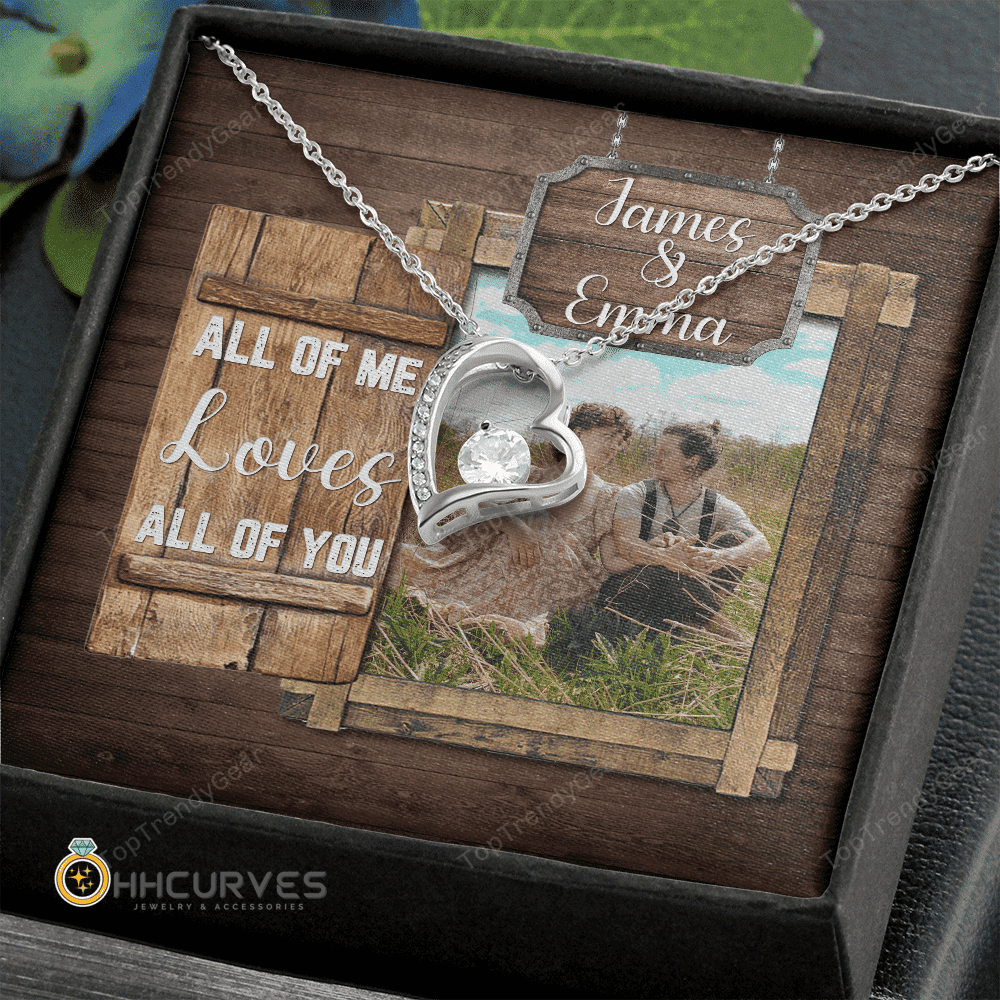 Custom Name And Photo Happy Wedding Anniversary All Of Me Loves All Of You Gift For Her Forever Love Necklace 