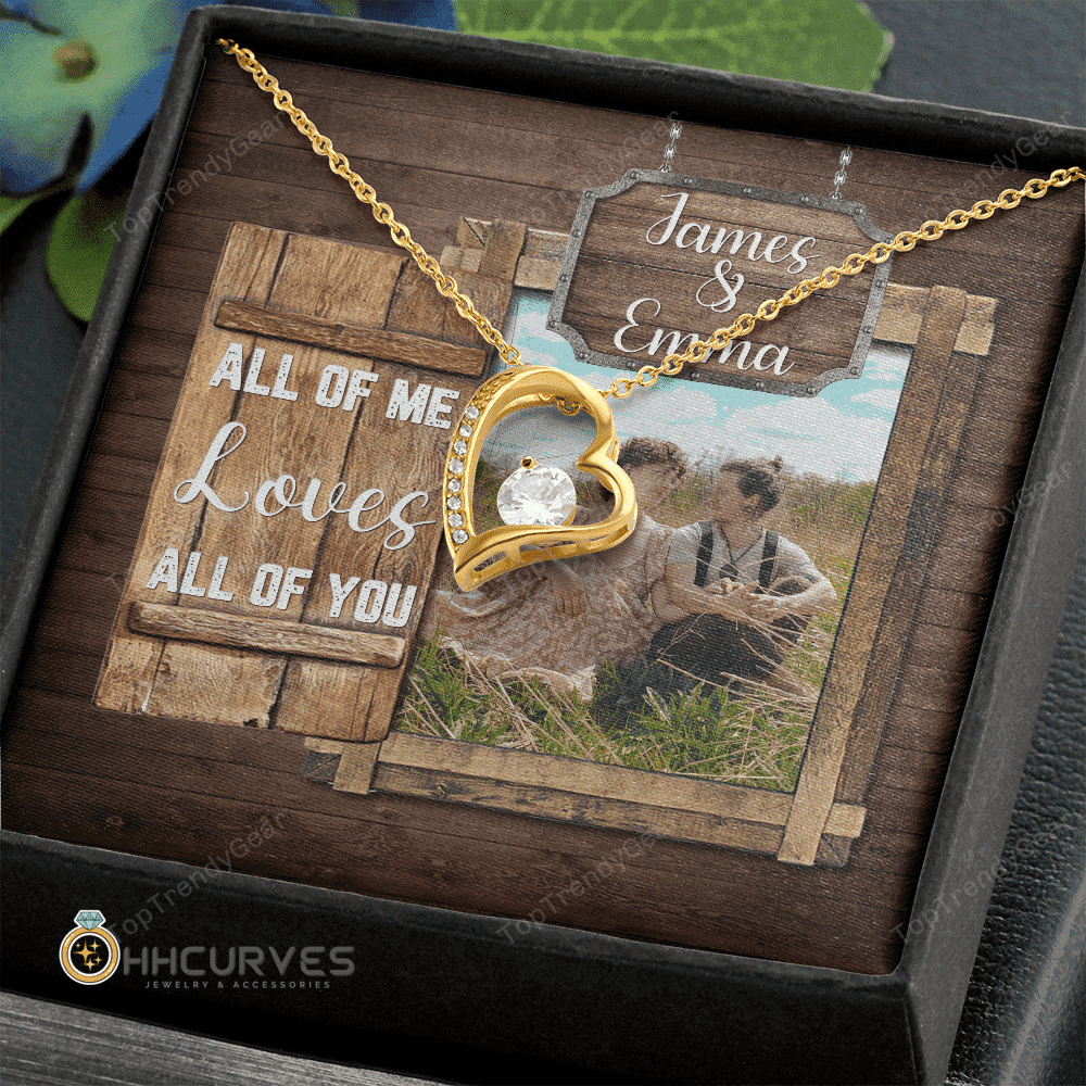 Custom Name And Photo Happy Wedding Anniversary All Of Me Loves All Of You Gift For Her Forever Love Necklace 