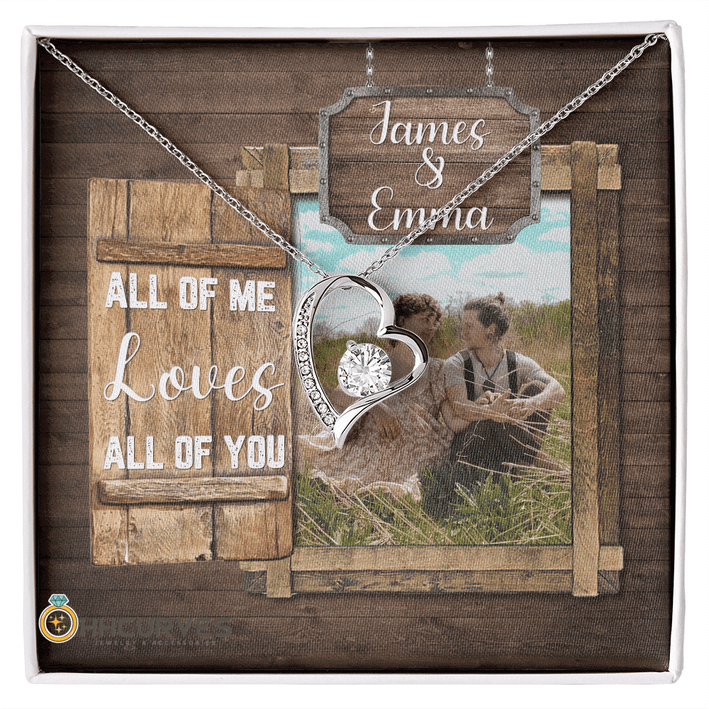 Custom Name And Photo Happy Wedding Anniversary All Of Me Loves All Of You Gift For Her Forever Love Necklace 