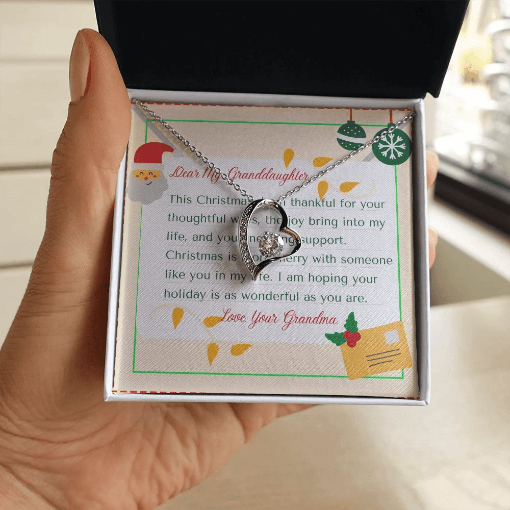 To My Granddaughter From Nana Hope Your Holiday Is As Wonderful As You Are Christmas Forever Love Necklace
