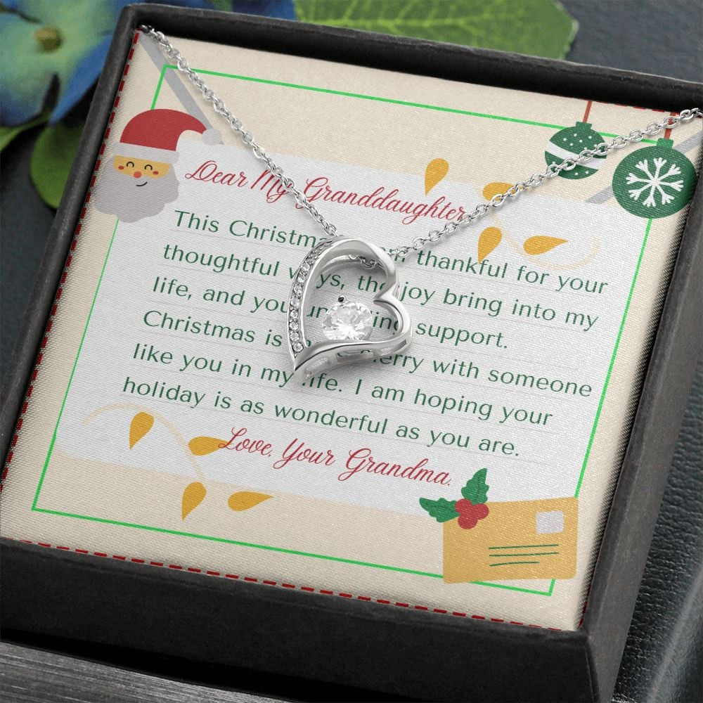 To My Granddaughter From Nana Hope Your Holiday Is As Wonderful As You Are Christmas Forever Love Necklace