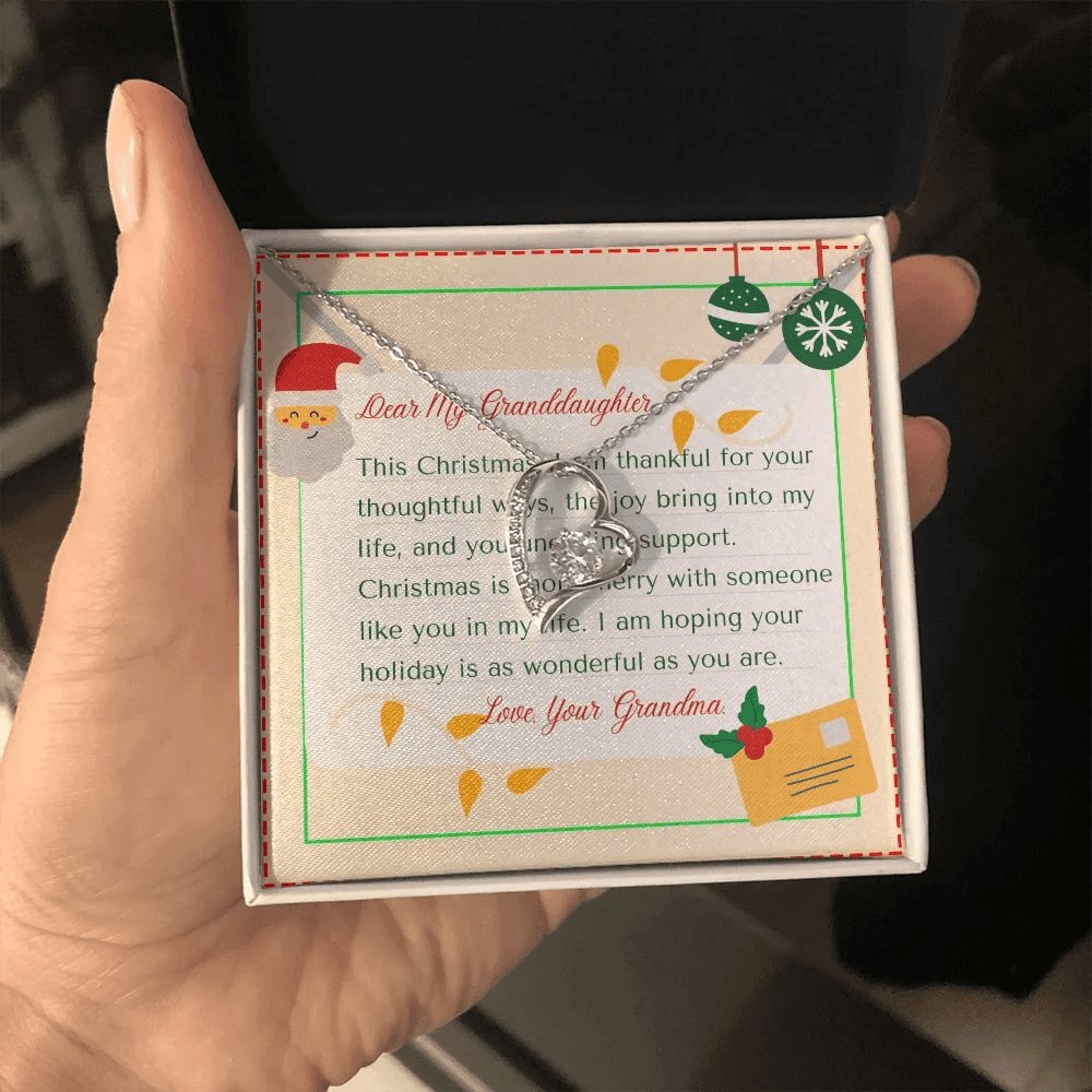 To My Granddaughter From Nana Hope Your Holiday Is As Wonderful As You Are Christmas Forever Love Necklace