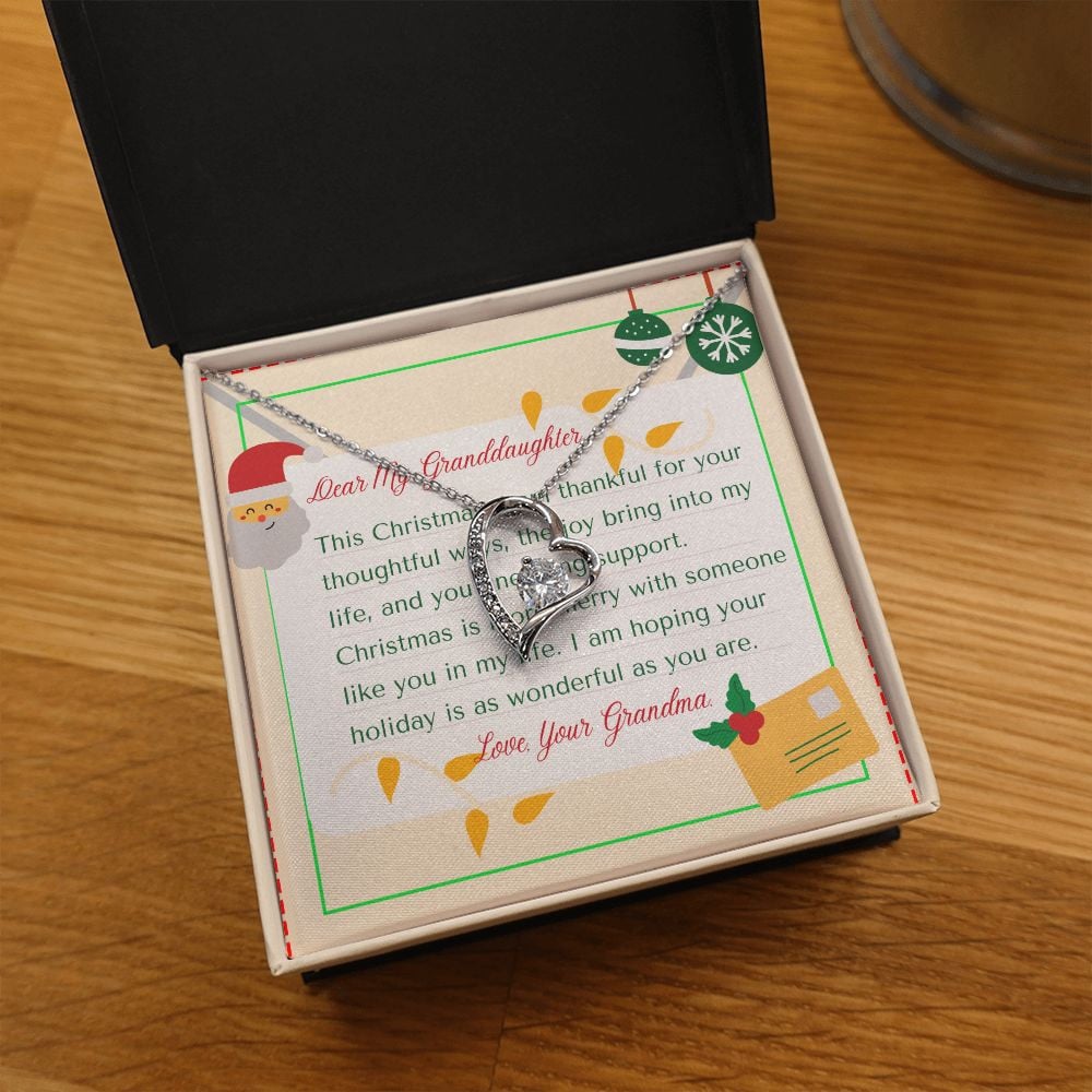 To My Granddaughter From Nana Hope Your Holiday Is As Wonderful As You Are Christmas Forever Love Necklace