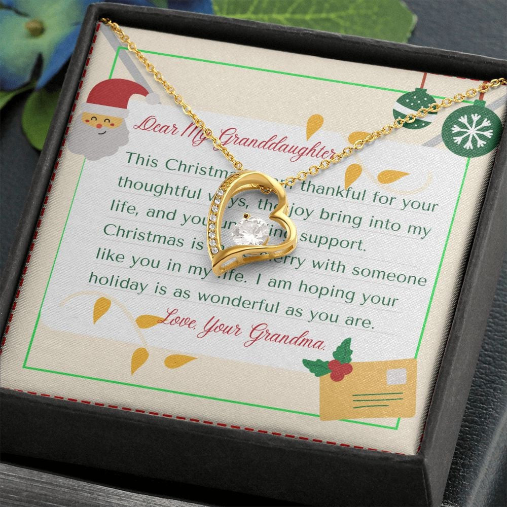 To My Granddaughter From Nana Hope Your Holiday Is As Wonderful As You Are Christmas Forever Love Necklace