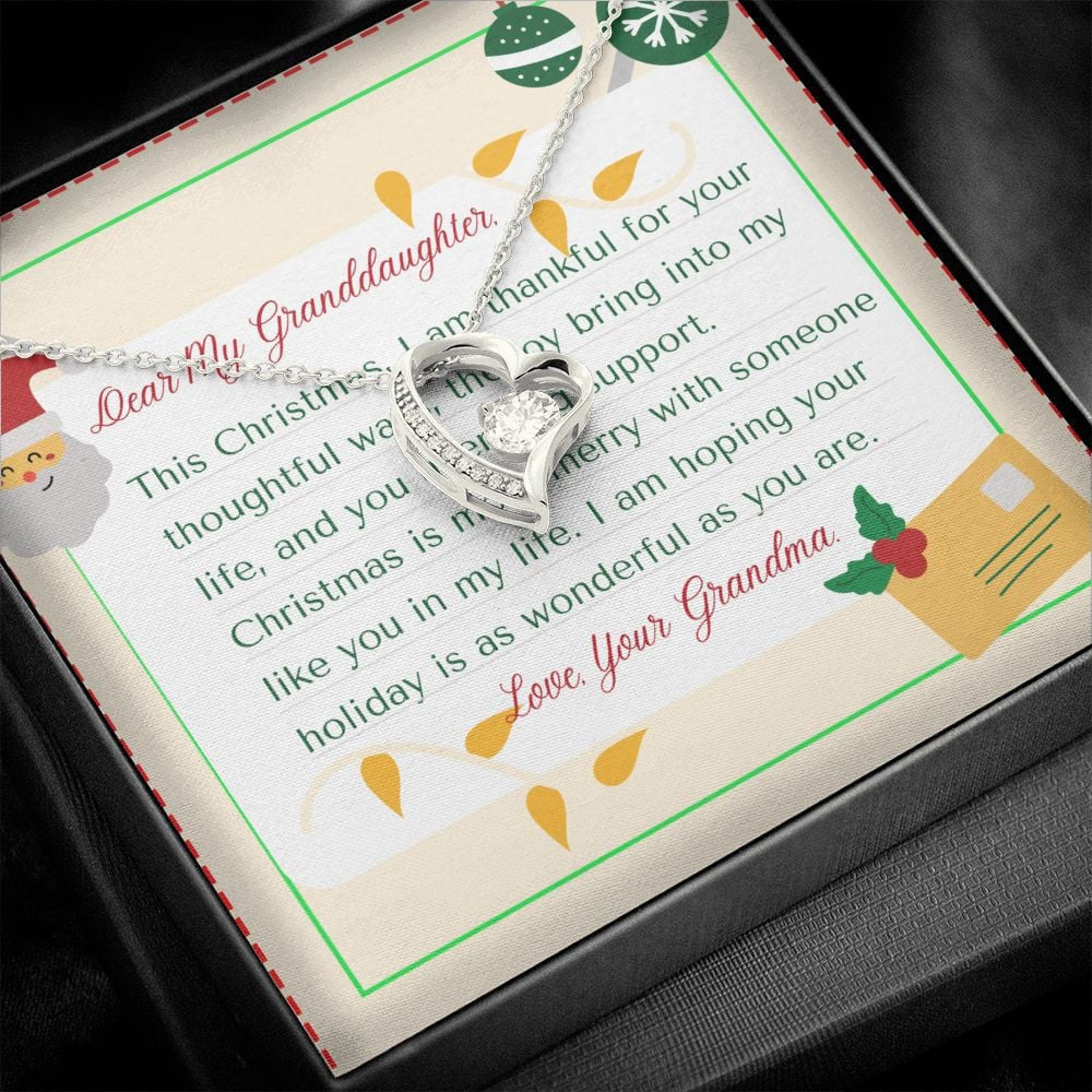 To My Granddaughter From Nana Hope Your Holiday Is As Wonderful As You Are Christmas Forever Love Necklace