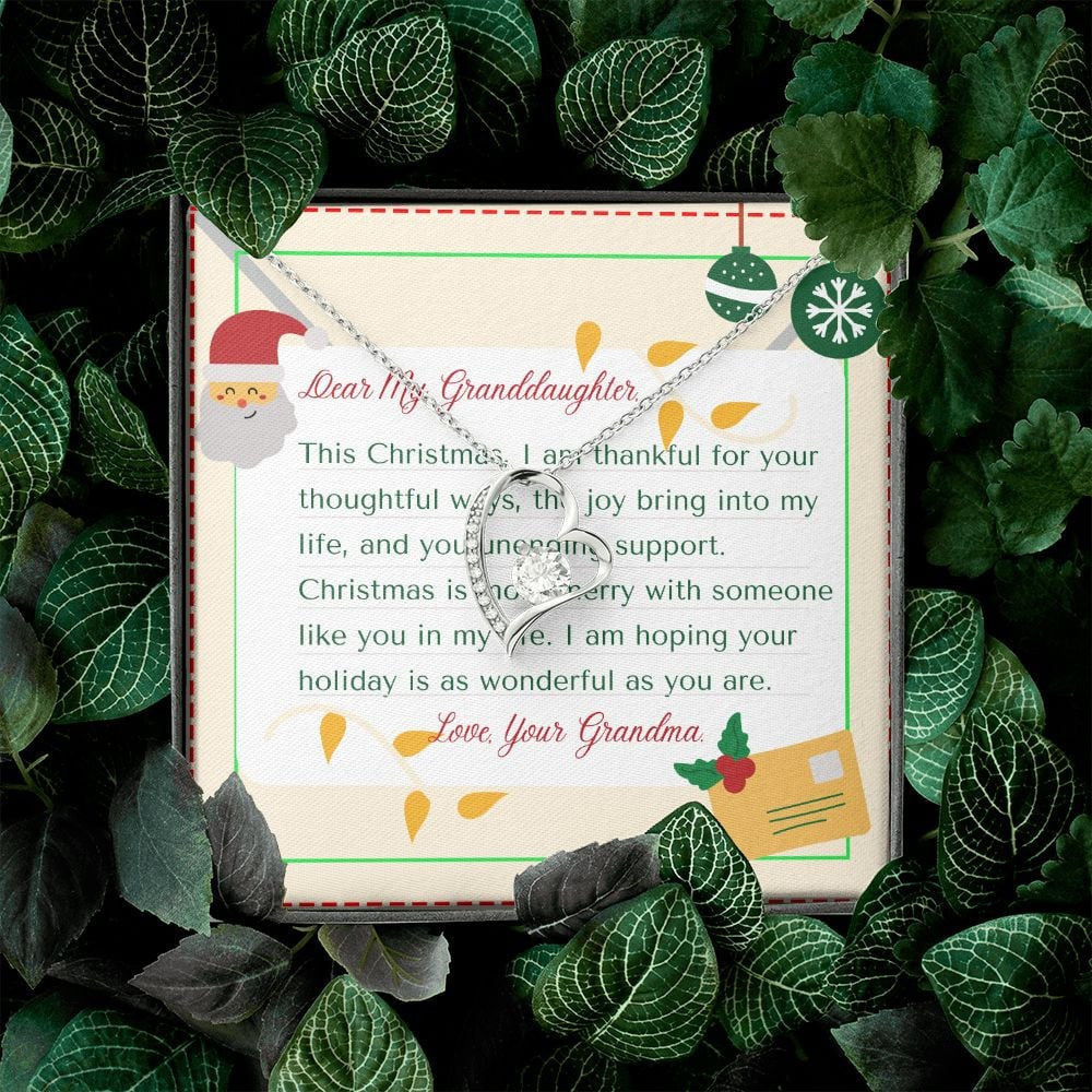 To My Granddaughter From Nana Hope Your Holiday Is As Wonderful As You Are Christmas Forever Love Necklace