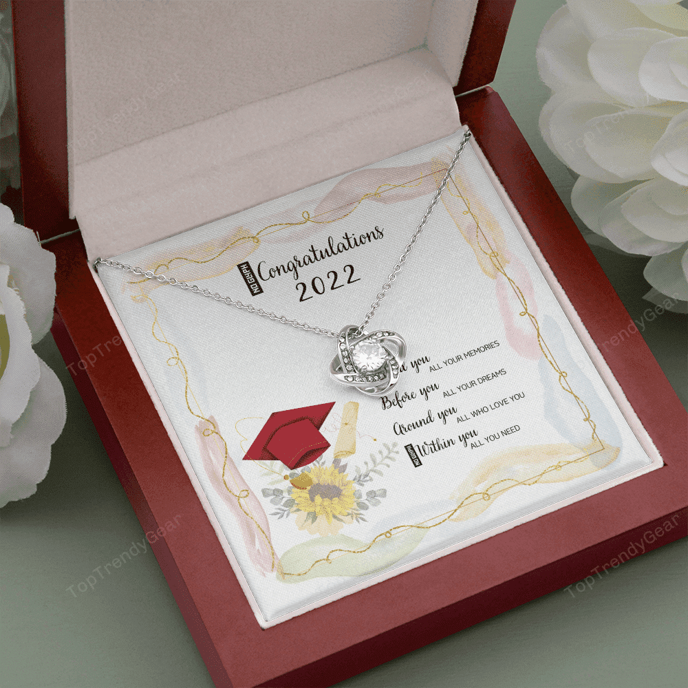 Within You All You Need Love Knot Necklace Graduation Gift For Daughter 