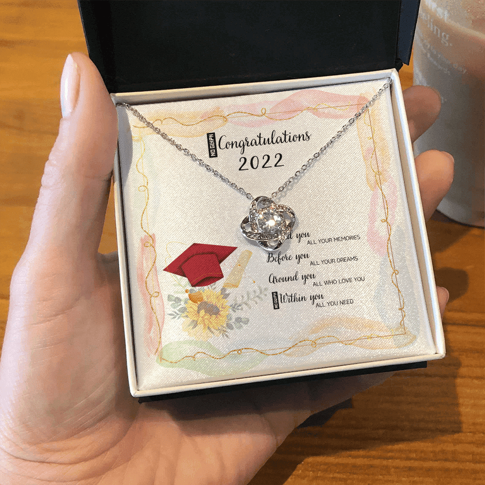 Within You All You Need Love Knot Necklace Graduation Gift For Daughter 
