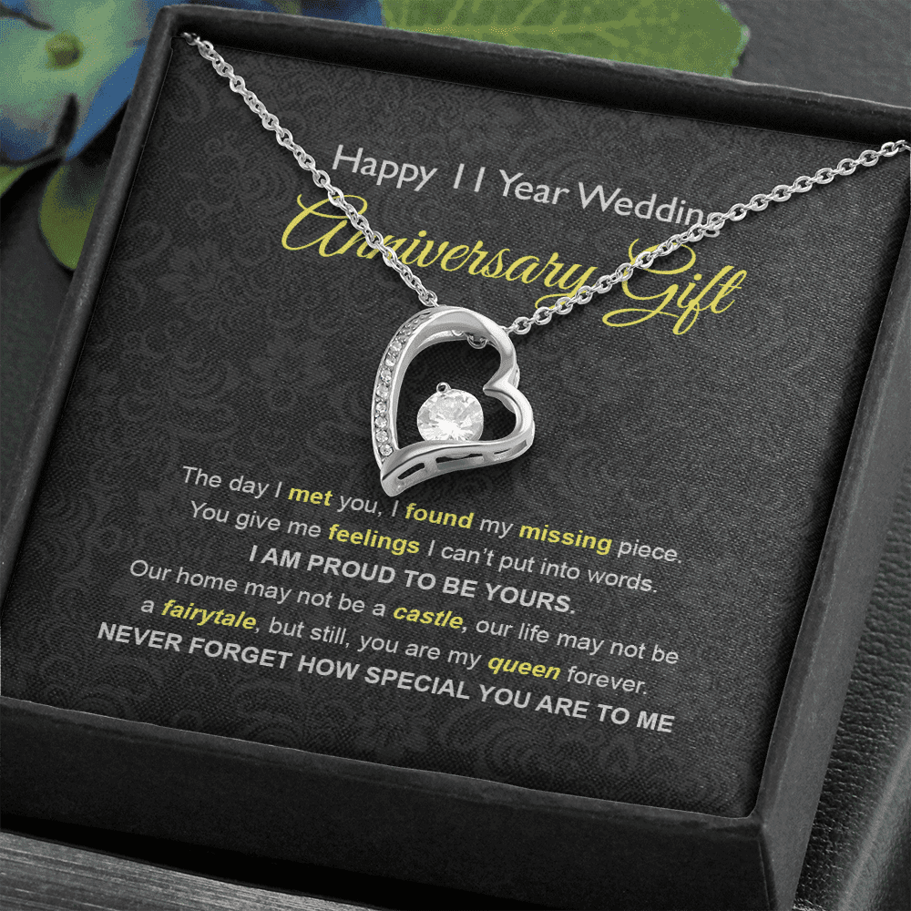 Wife Necklace, 11th Wedding Anniversary Necklace Gift Ideas For Wife Forever Love Necklace