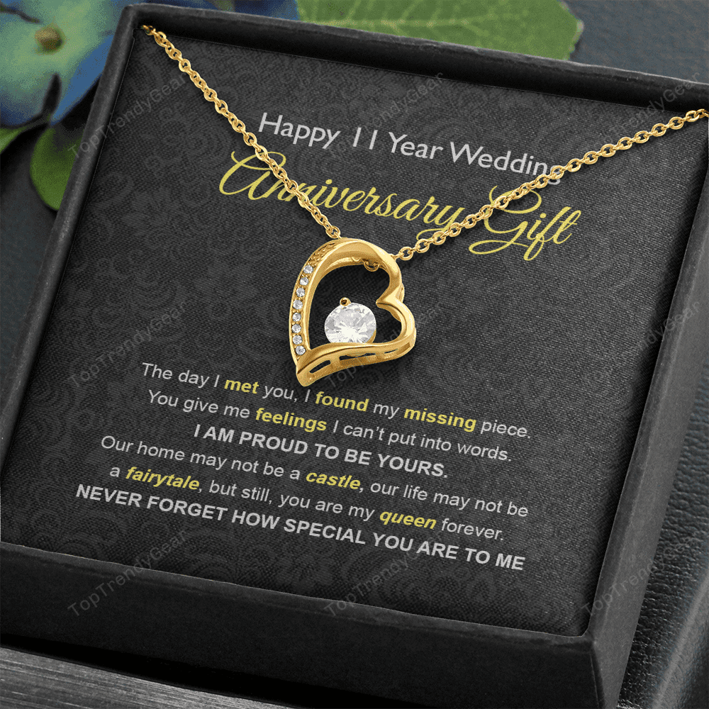 Wife Necklace, 11th Wedding Anniversary Necklace Gift Ideas For Wife Forever Love Necklace