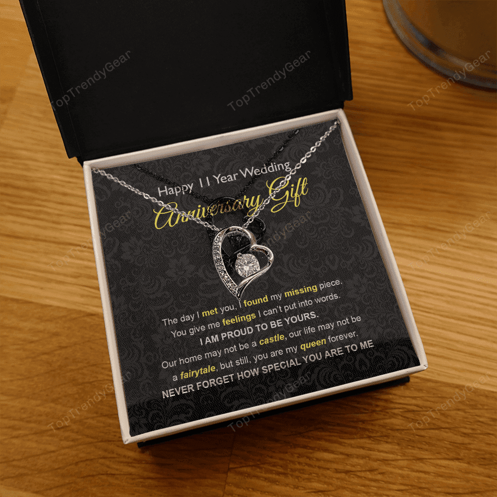 Wife Necklace, 11th Wedding Anniversary Necklace Gift Ideas For Wife Forever Love Necklace